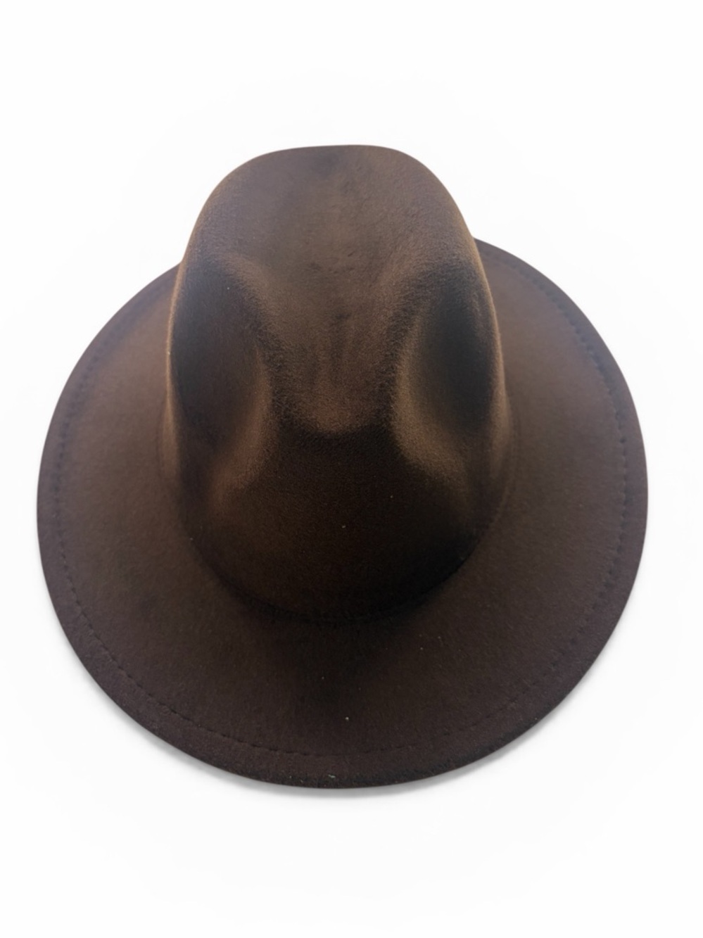 Brown Wide-Brimmed Felt Fedora,  Mountain,  Stage Big Brim , Panama hat - Picture 7 of 7